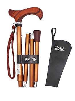 Amazon.co.jp: KMINA PRO - 折りたたみ杖、木製の杖